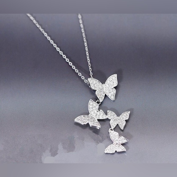 Pave Butterfly Necklace - Picture 4 of 4